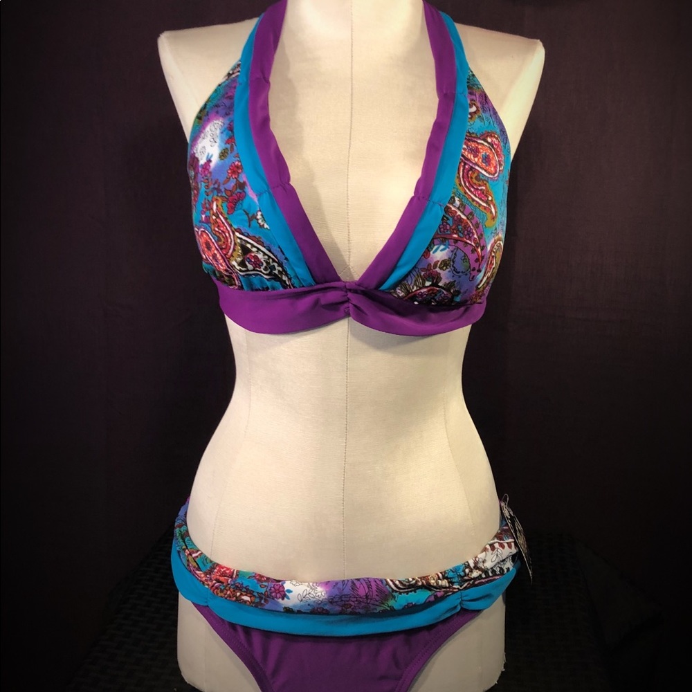 Becca Beach, Purple & Turquoise, Bikini, NWT
